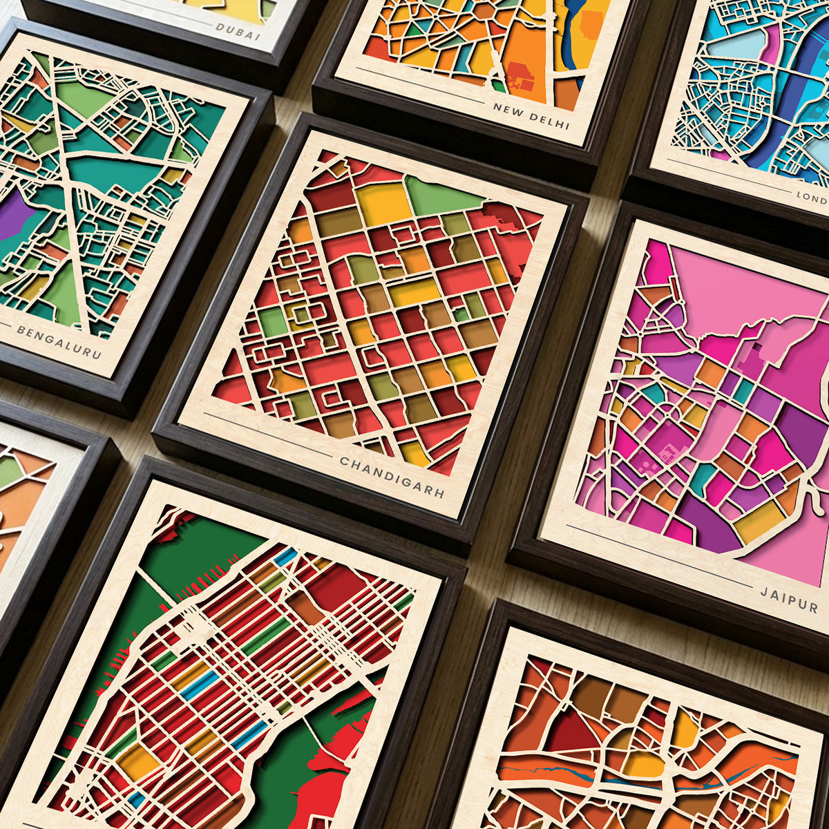 Framed City Maps