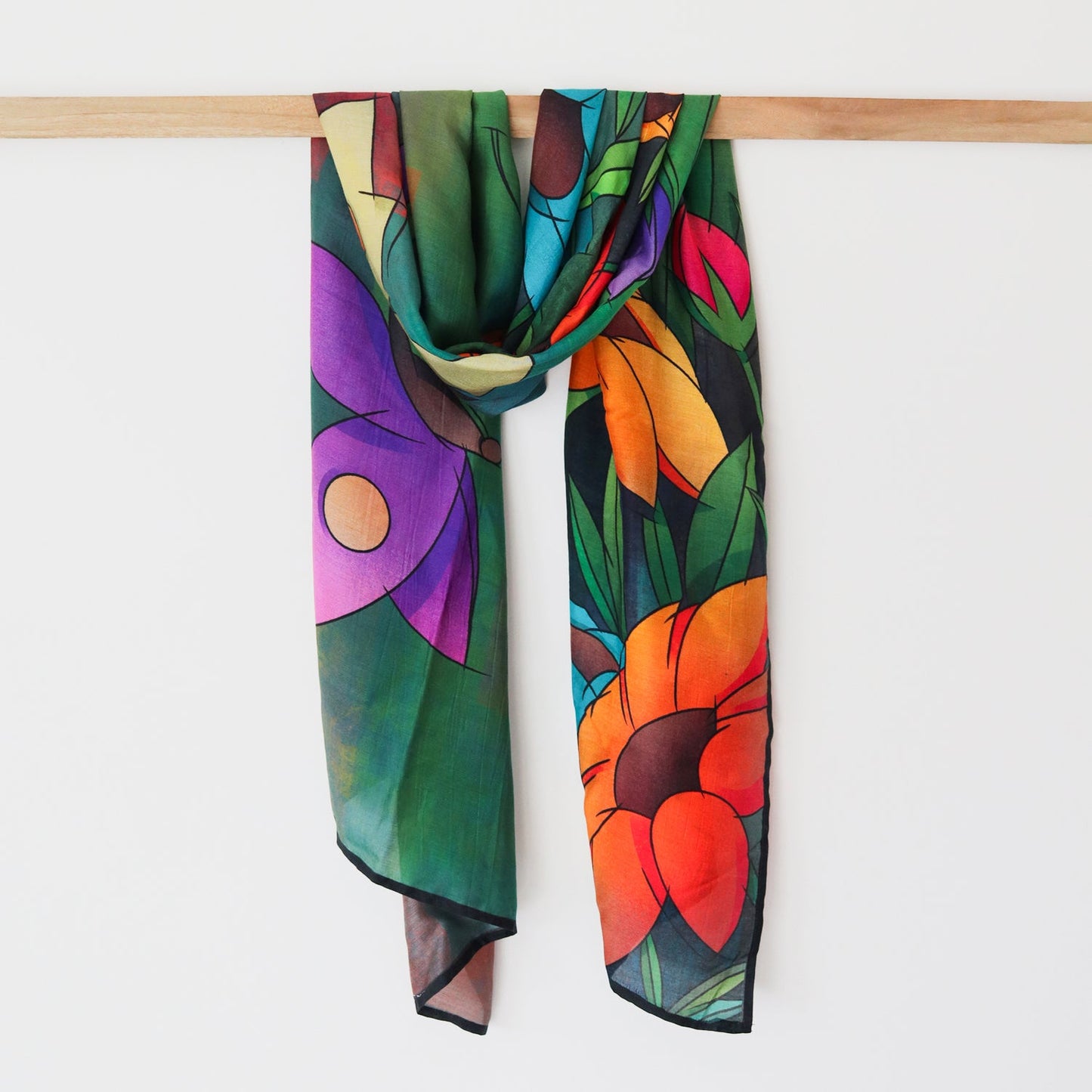 Butterflies and Flowers - Silk Stole - Tohfa Shofa™