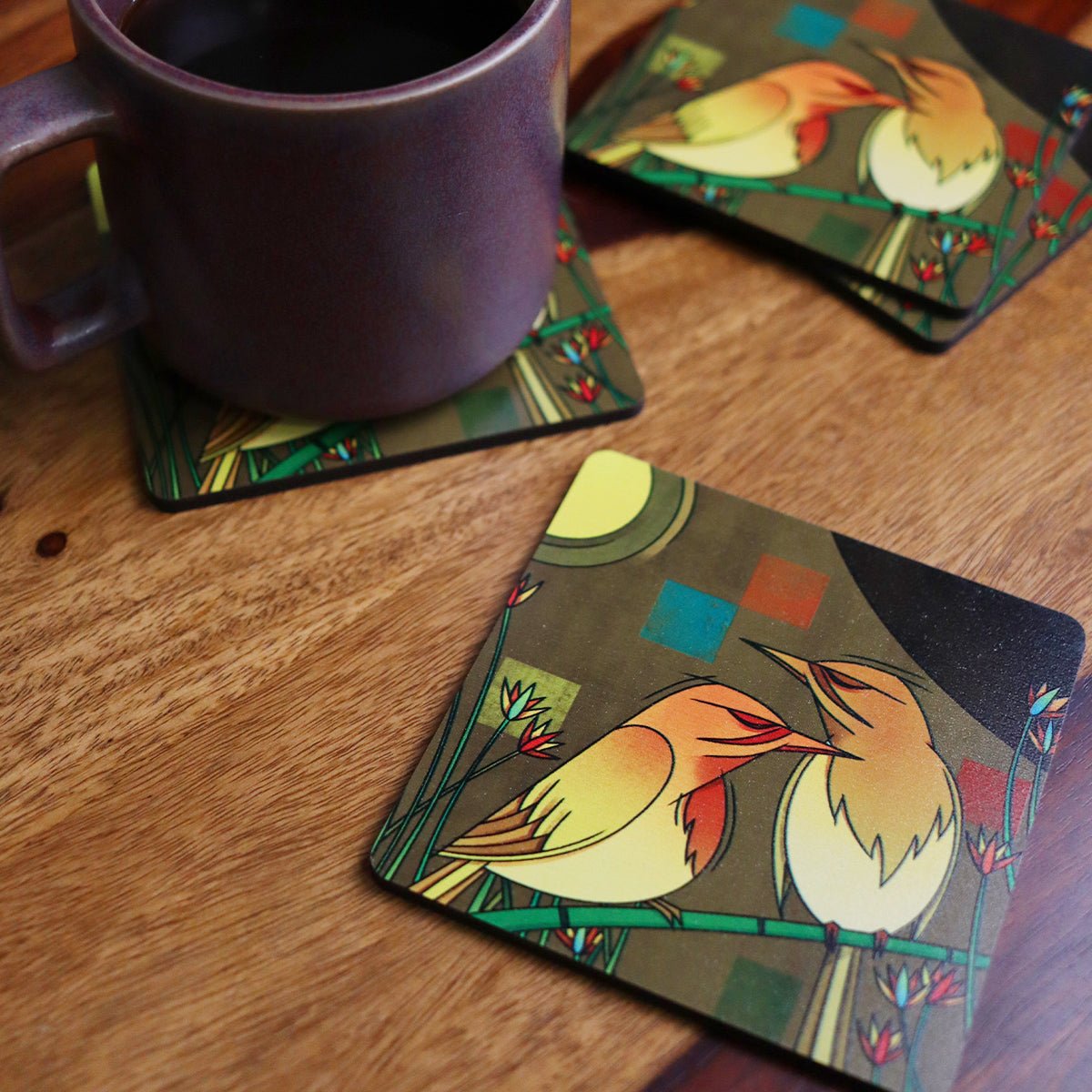 Fairy Wren Coasters Set - Tohfa Shofa™