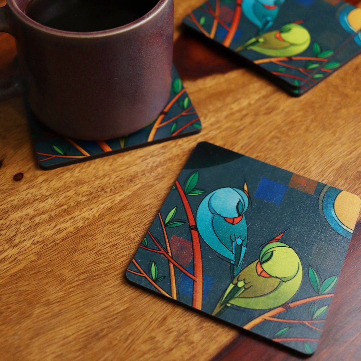 Lovebirds Coasters Set - Tohfa Shofa™